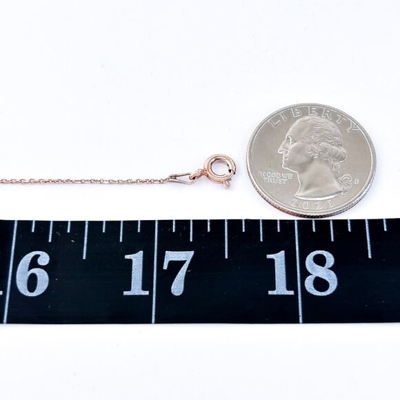 Rose Gold-Tone Sterling Silver Pavé CZ Hamsa Cut Out Necklace 16.5"-17.5" - Picture 4 of 6